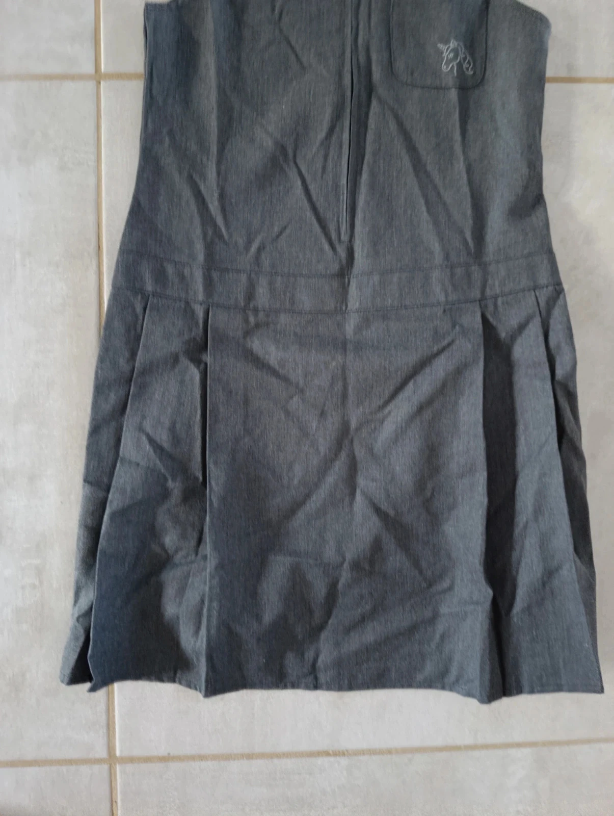 Sleeveless grey dress for girls 9-10 years – Zipper closure – Elegant – photo 3